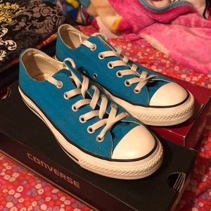 Aqua colored Converse